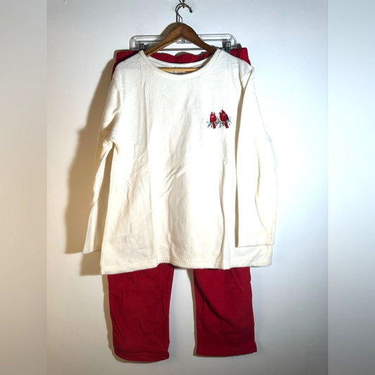 NWOT Cream and Red Pajama Set