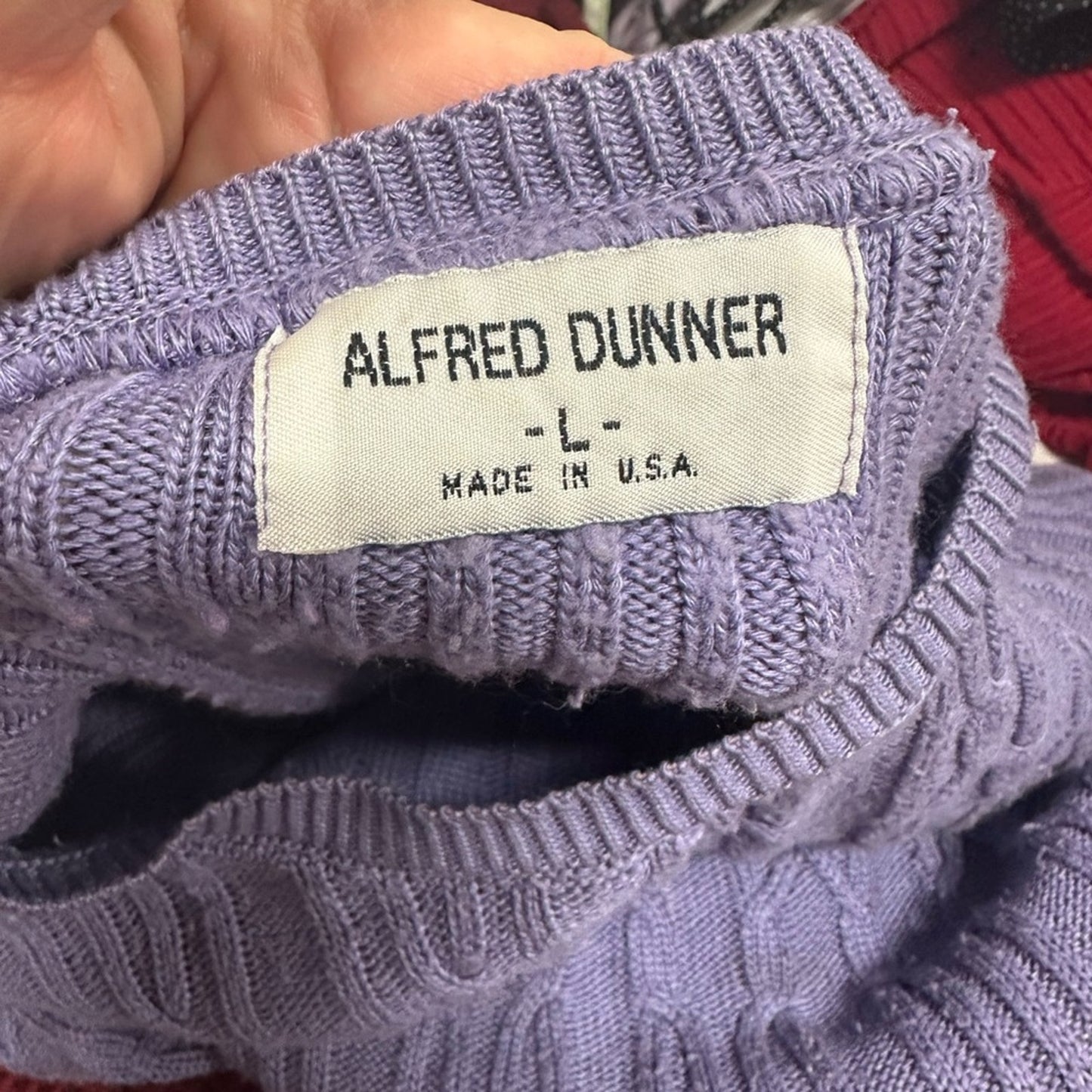 Alfred Dunner Lilac Cable Knit Sweater