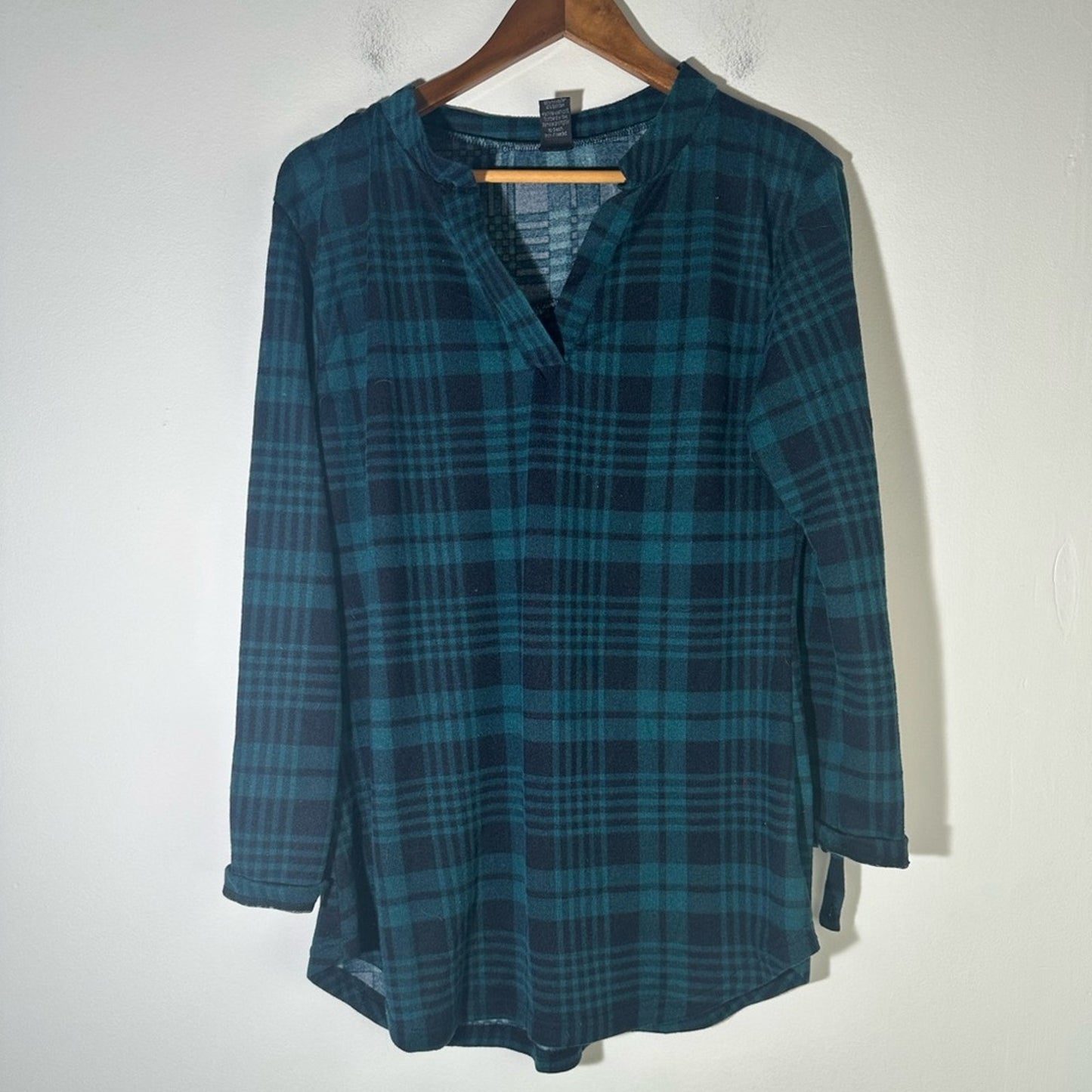 Blue and Black Boxy Tunic with Polo Collar
