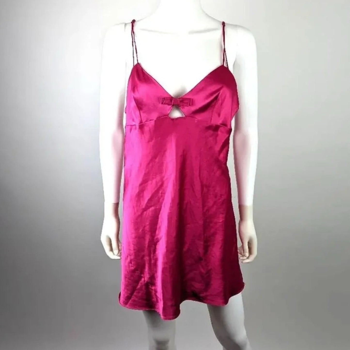 Victorias Secret Chic Fuchsia Satin Chemise