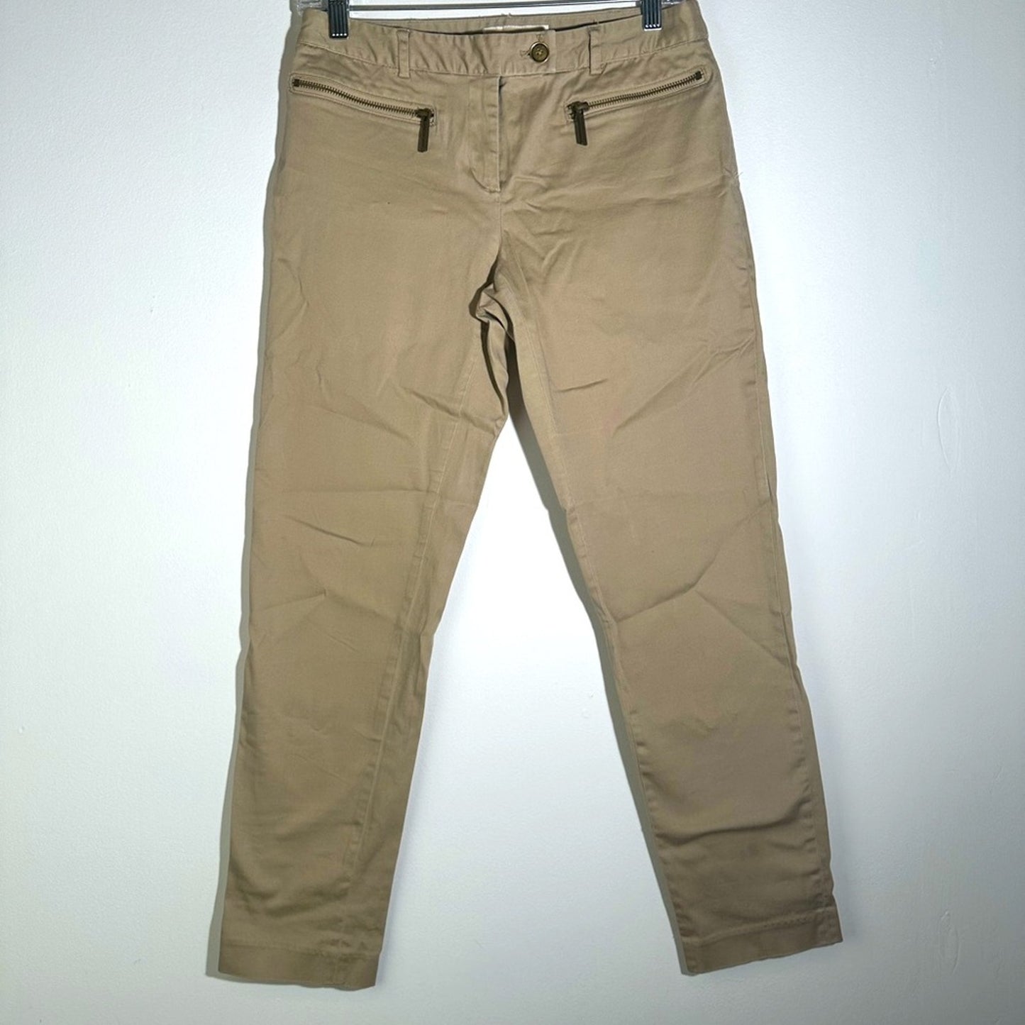 Michael Michael Kors Chic Beige Trousers with Zipper Details