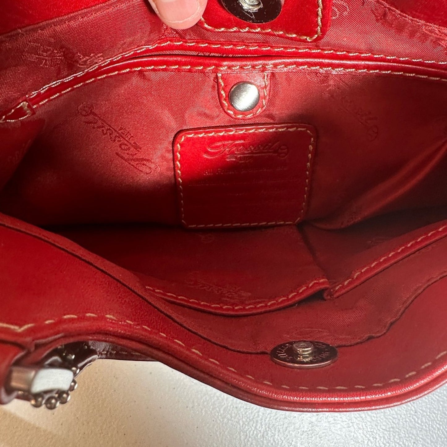 Fossil Elegant Red Leather Handbag