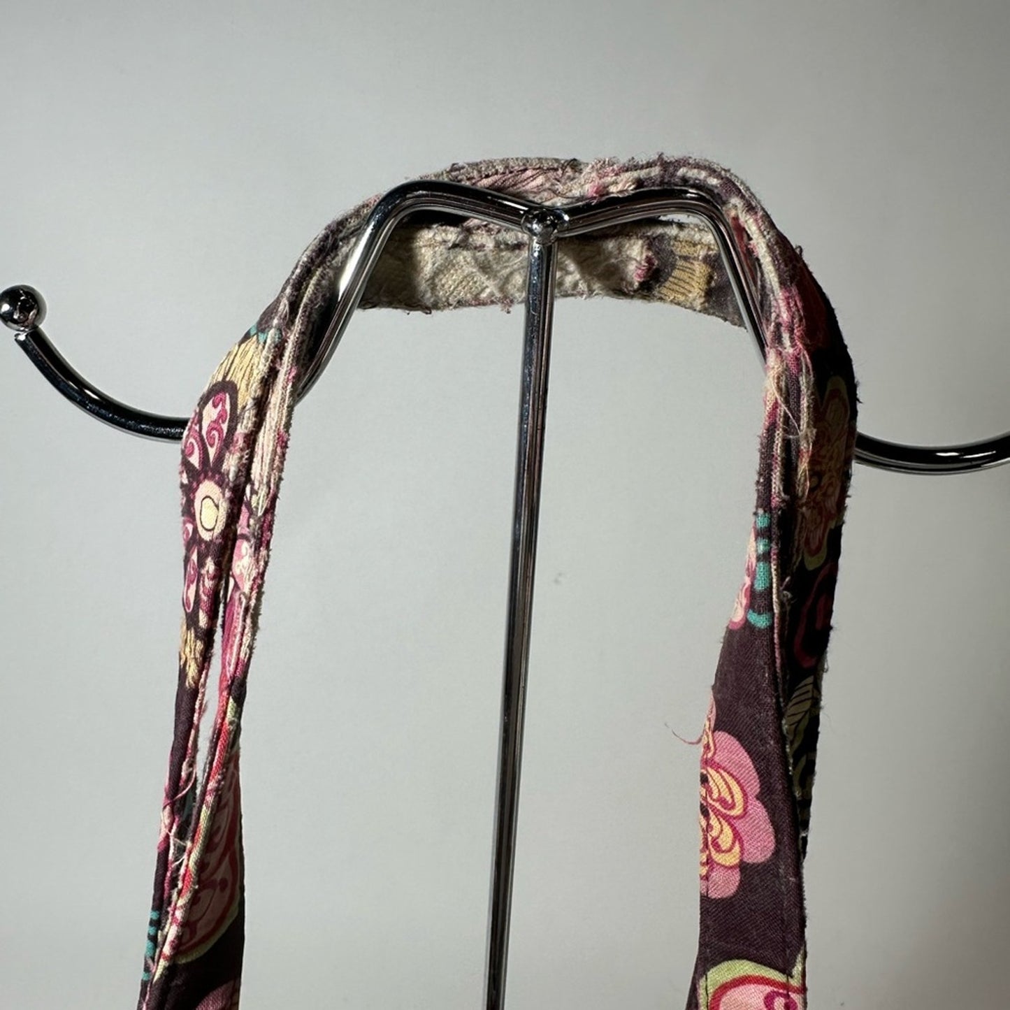 Vera Bradley Pink and Black Quilted Shoulder Bag with Floral Motif