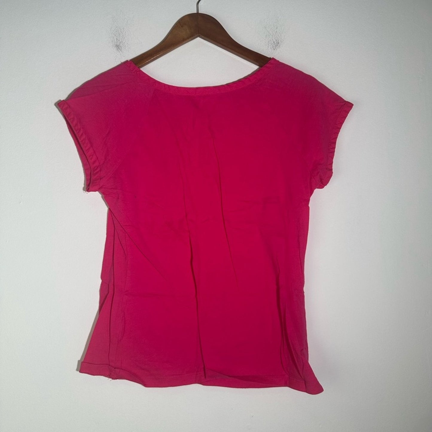 Bay Studio Fitted Pink Cap Sleeve Tee