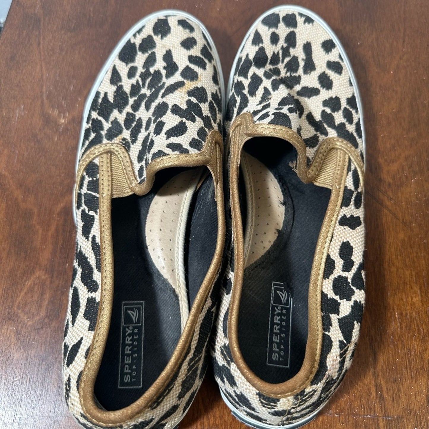 Sperry Leopard Print Slip-On Shoes