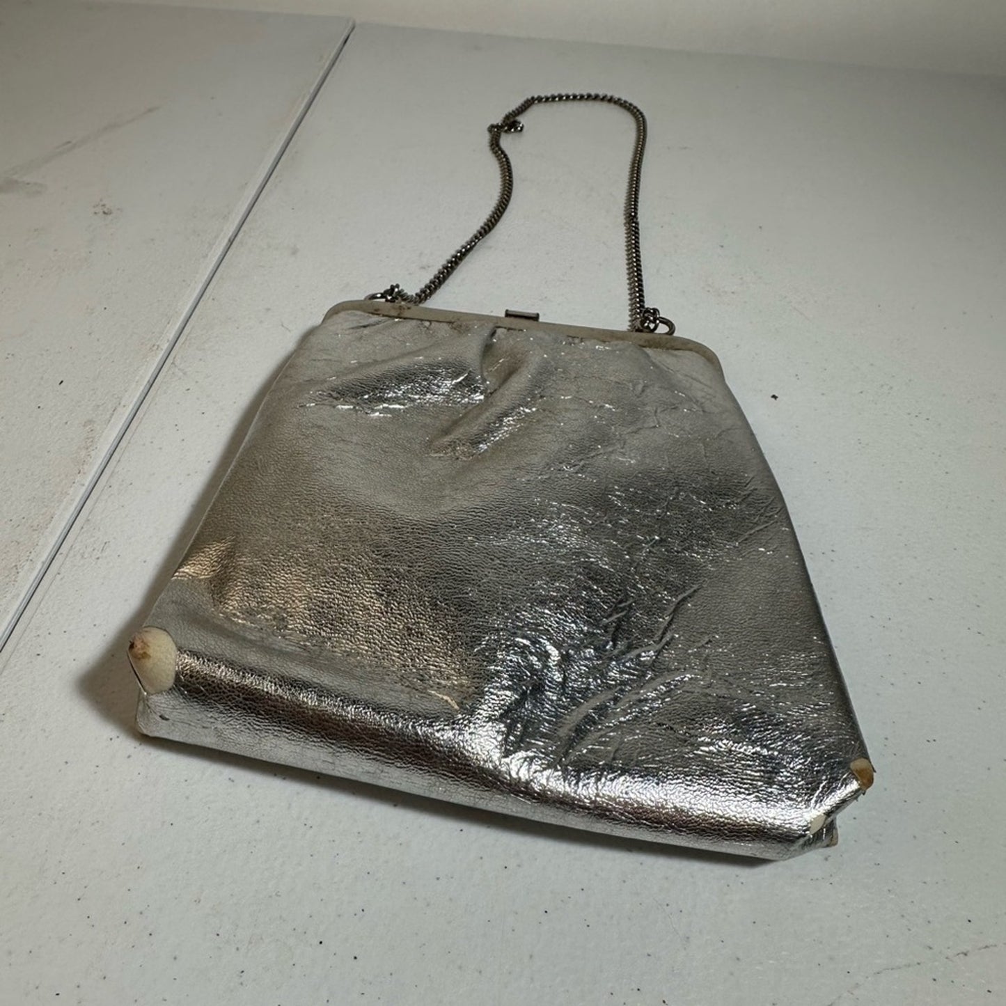 Silver Metallic Chain Bag