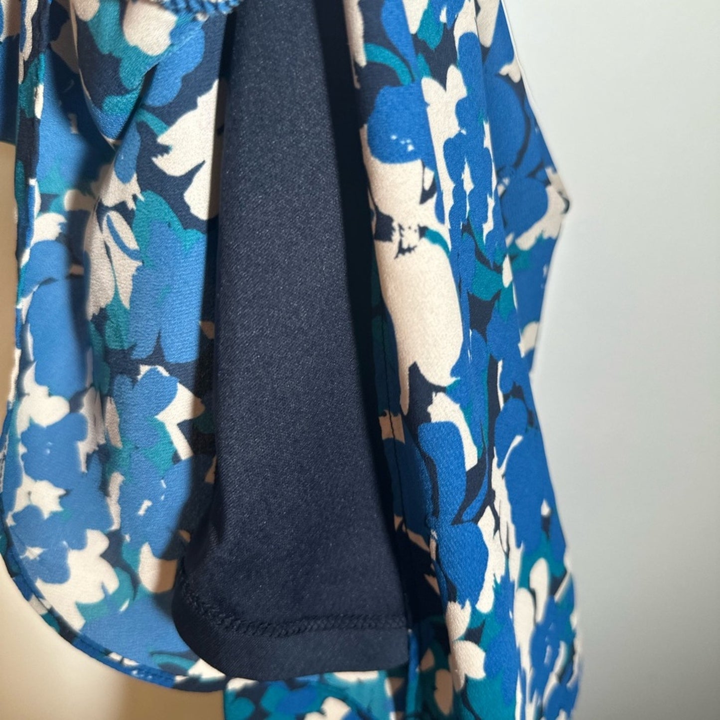 Banana Republic Floral Blue Sleeveless Dress
