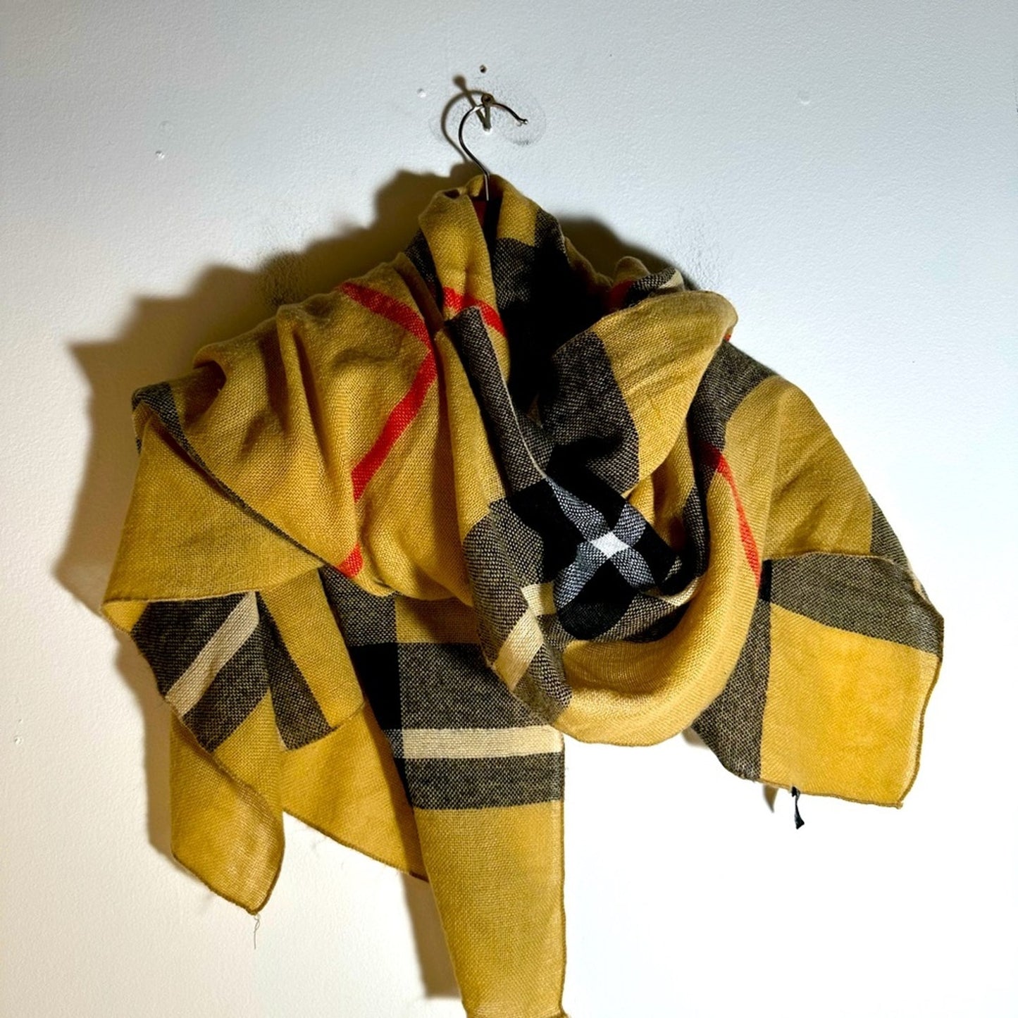 Yellow and Black Plaid Scarf