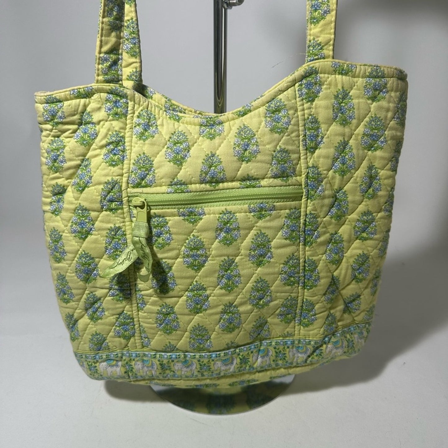 Vibrant Yellow and Green Geometric Tote Bag