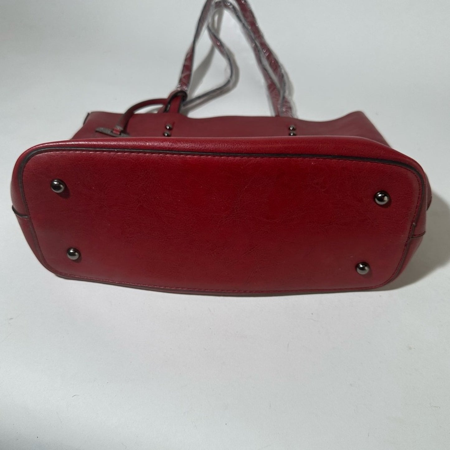 Chic Red Leather Tote