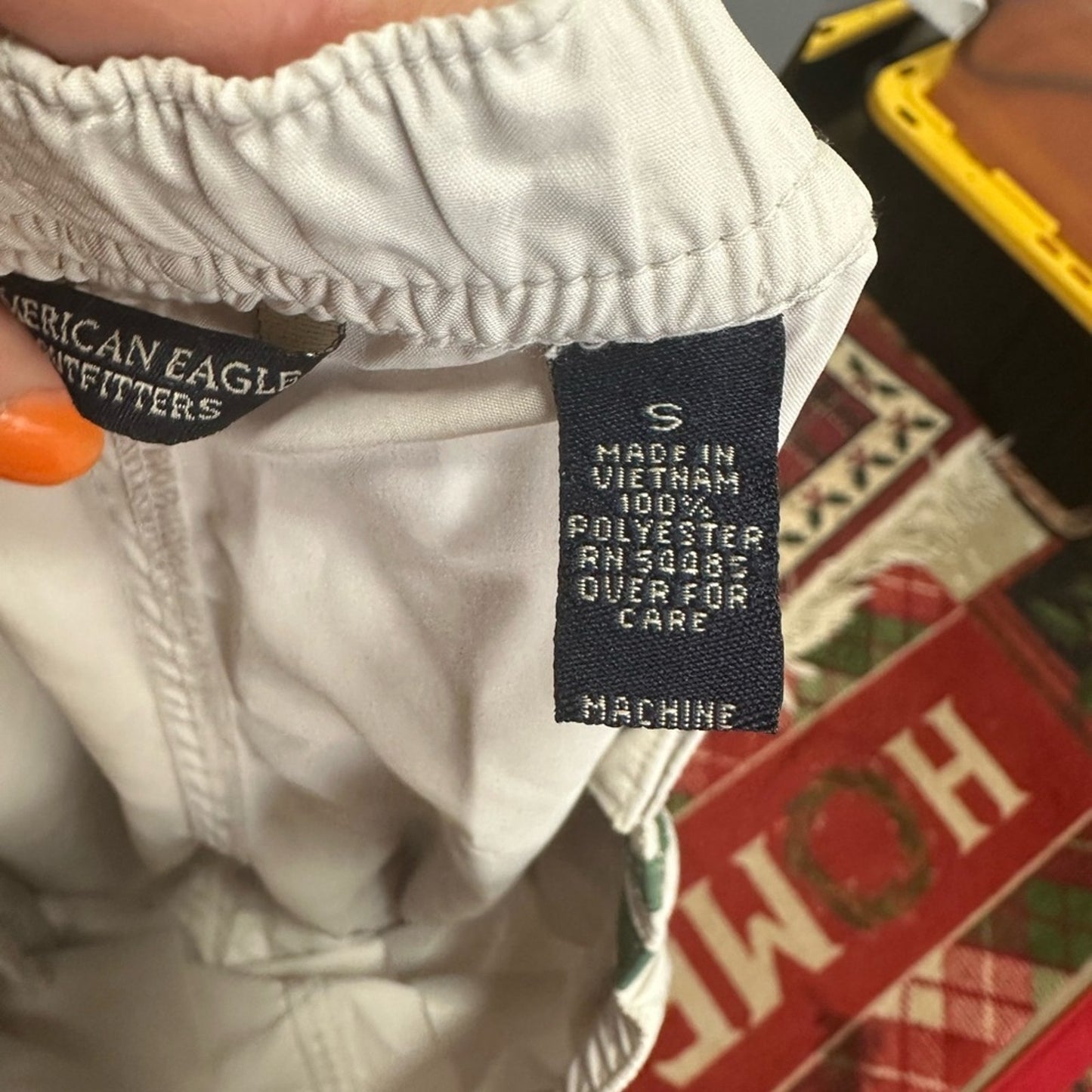 American Eagle Outfitters White and Green Track Pants