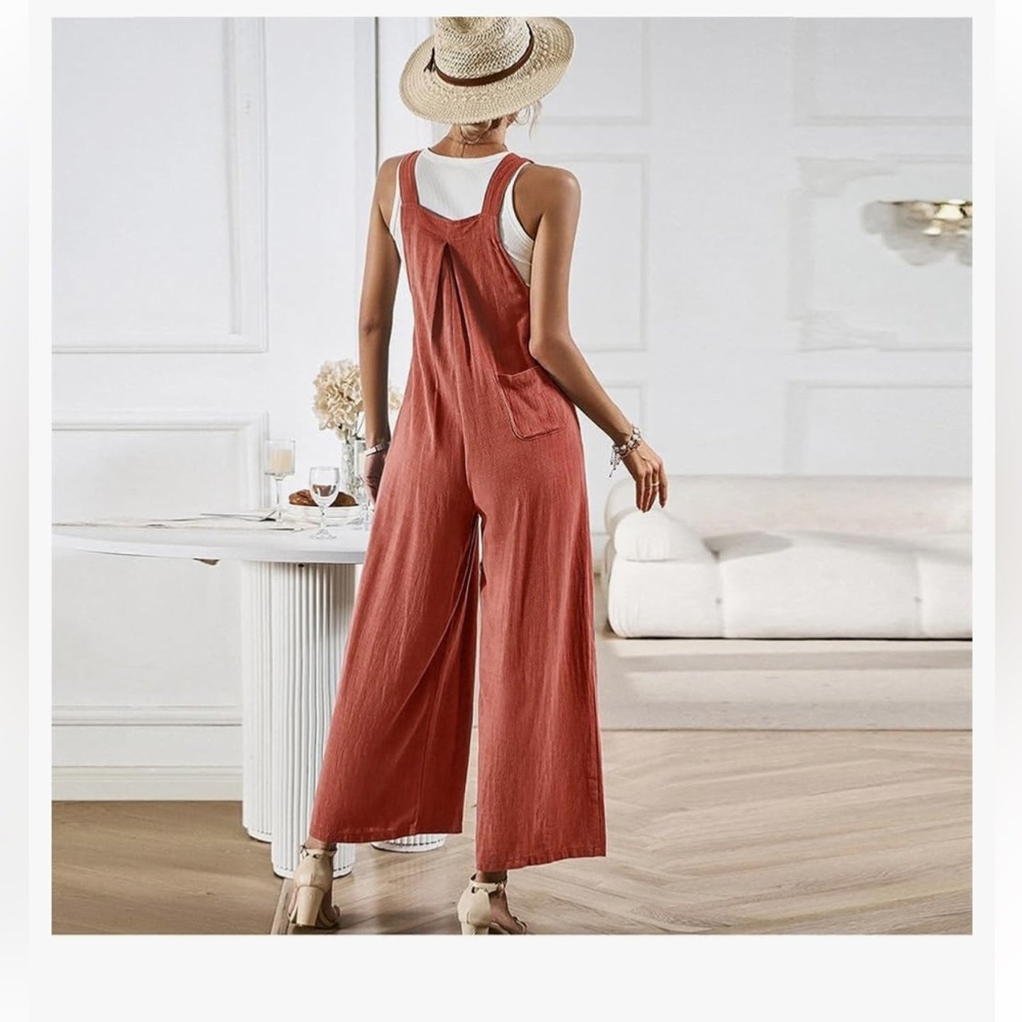 Perfectly Peach Sleeveless Jumpsuit