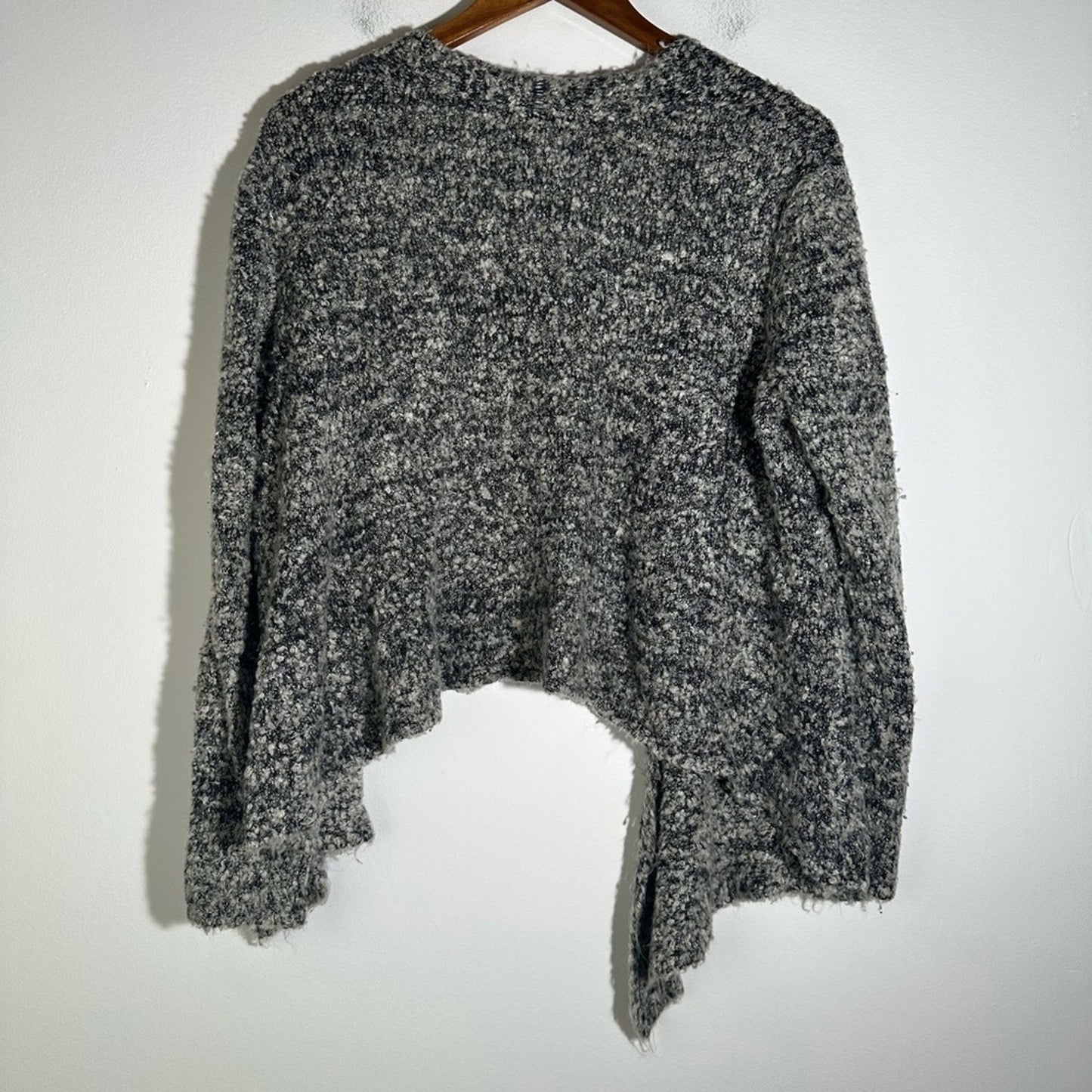 Kim Rogers Women's Gray Open-Front Sweater