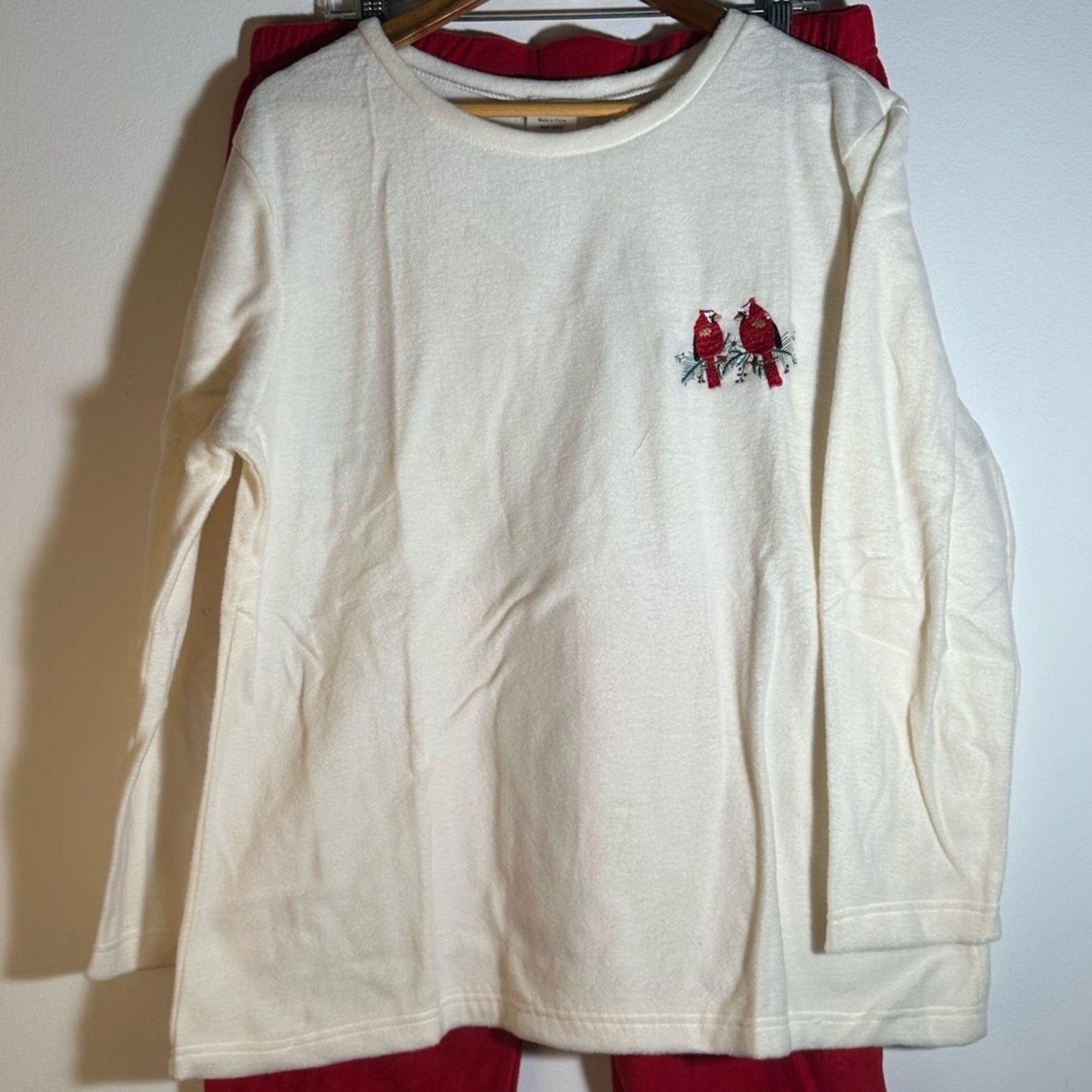 NWOT Cream and Red Pajama Set