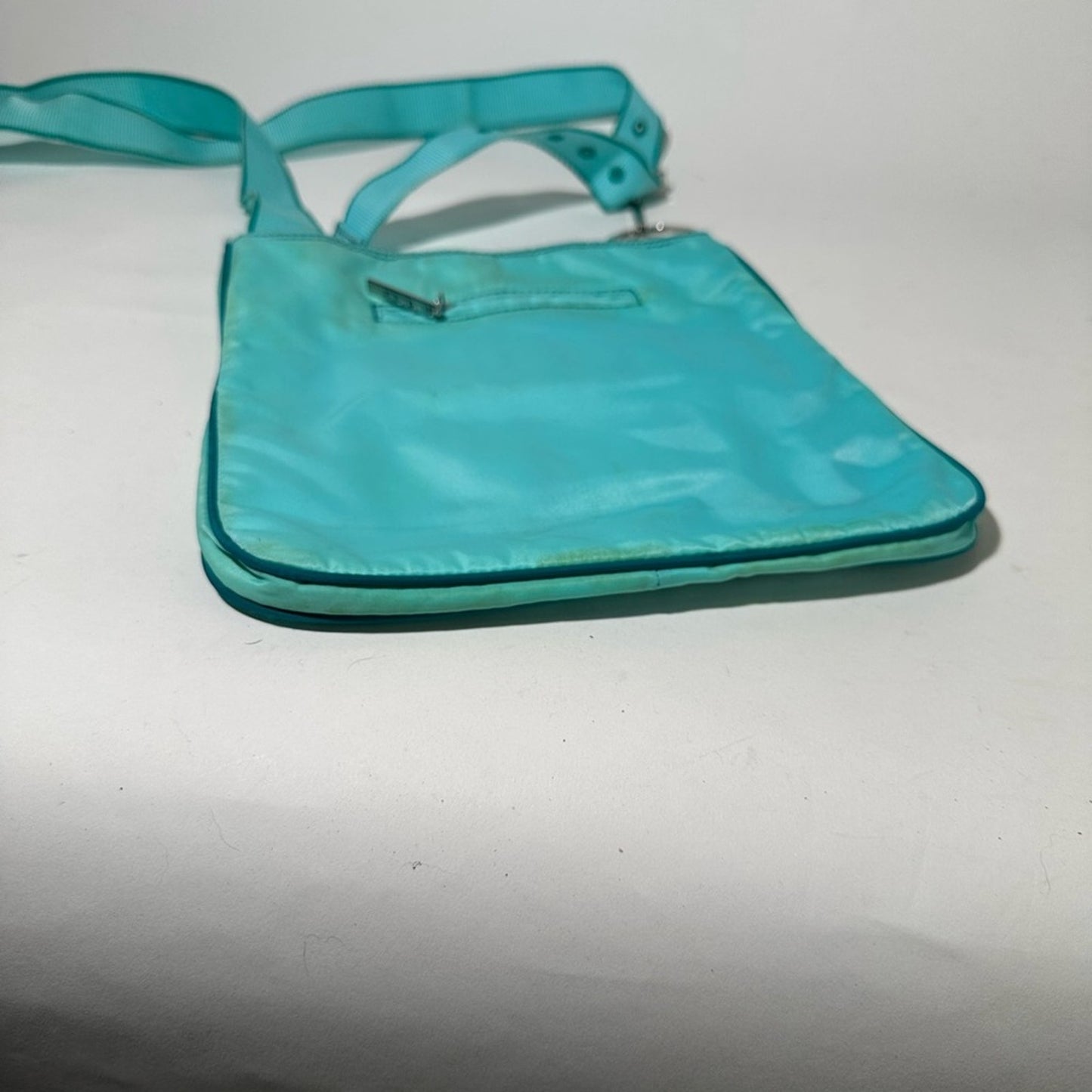Blue Crossbody Bag with Adjustable Strap and Slouchy Design
