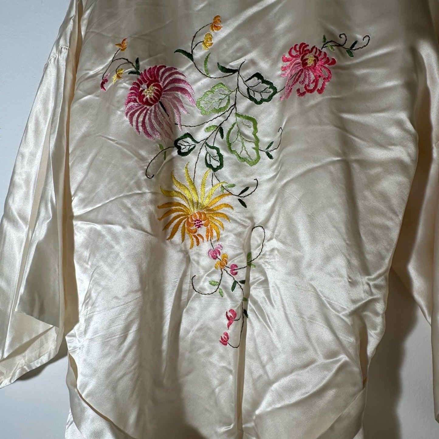 Vintage Elegant Cream Women's Kimono Robe