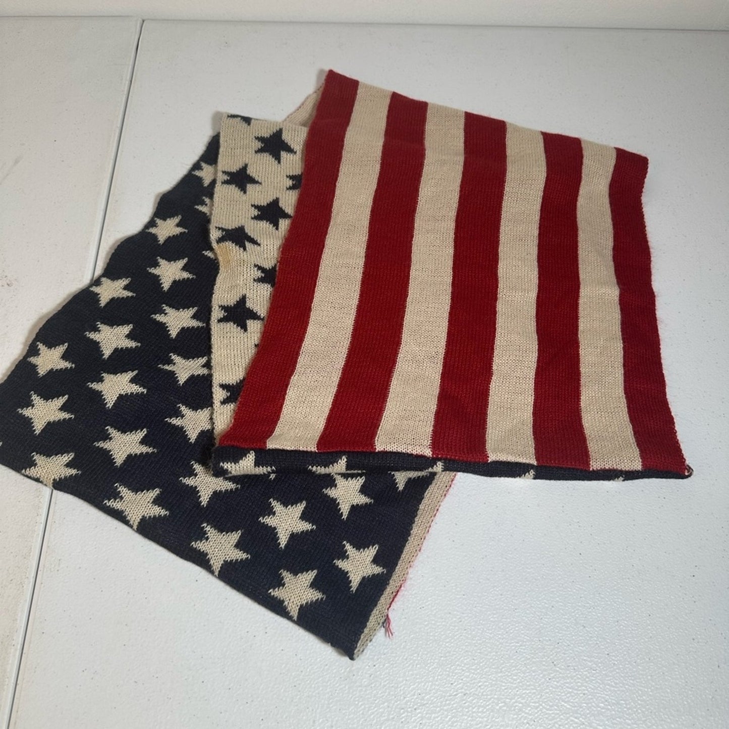 American Flag Pattern Knit Scarf