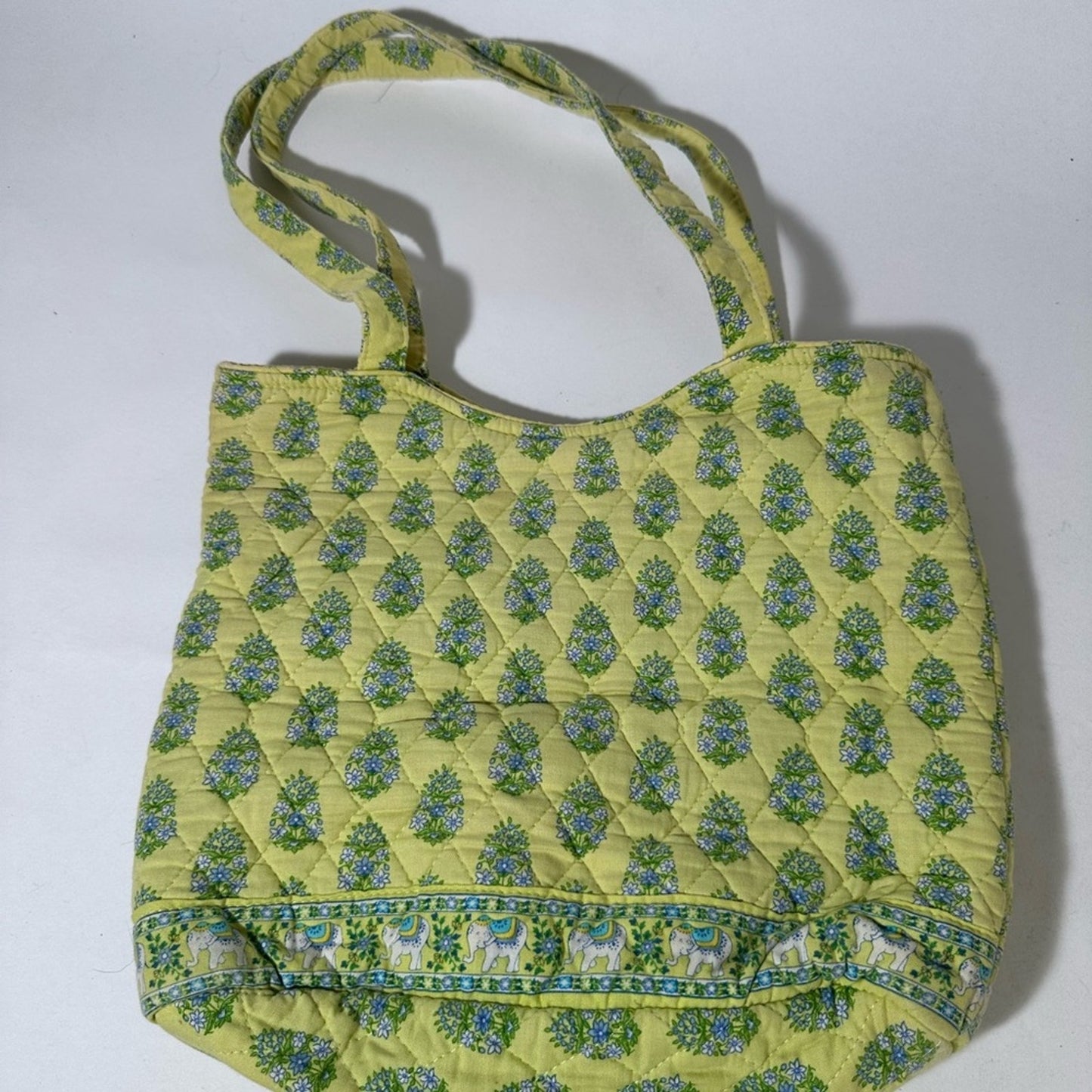 Lime Green Pineapple Patterned Tote Bag with Shoulder Straps