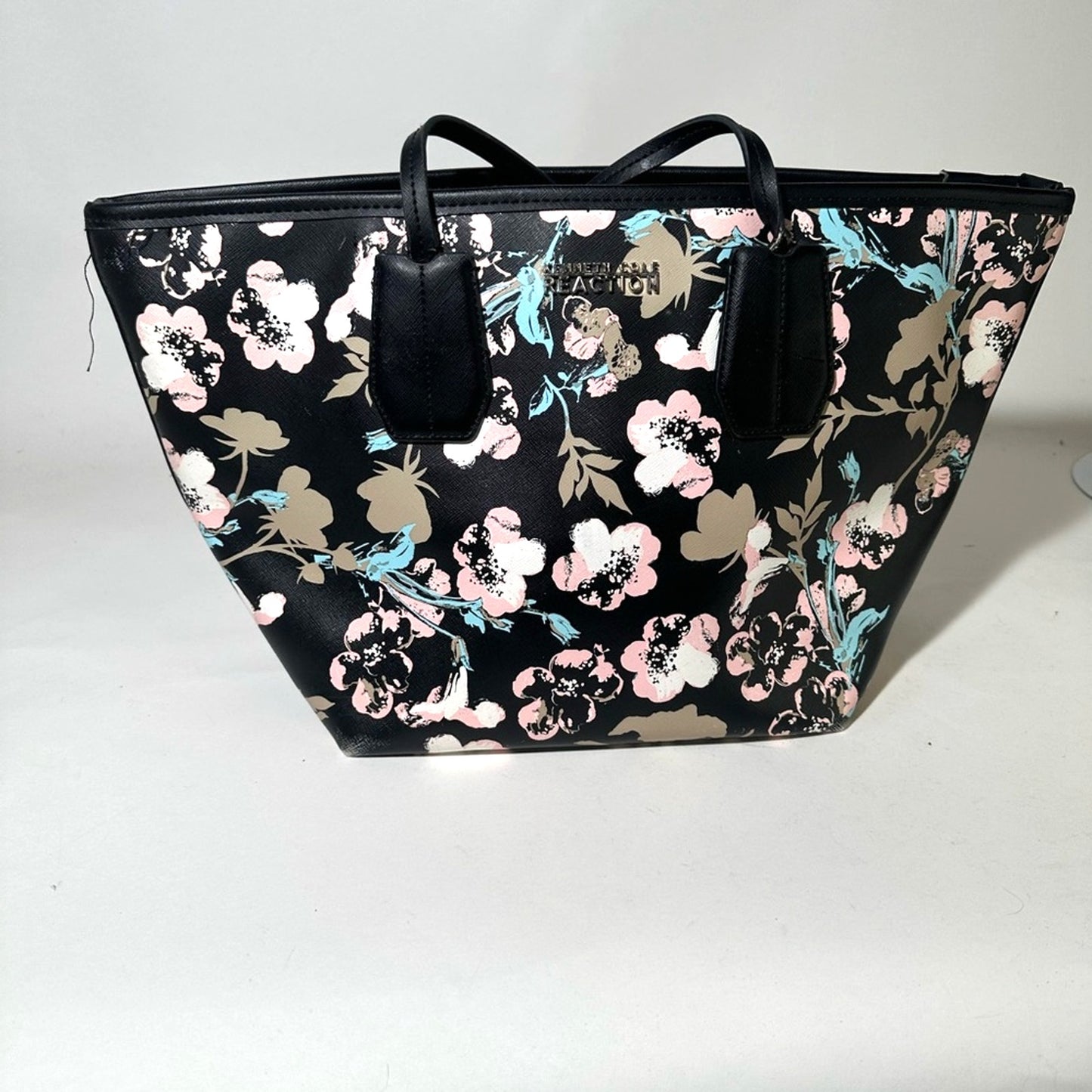 Kenneth Cole Reaction Black and Pink Floral Tote Bag