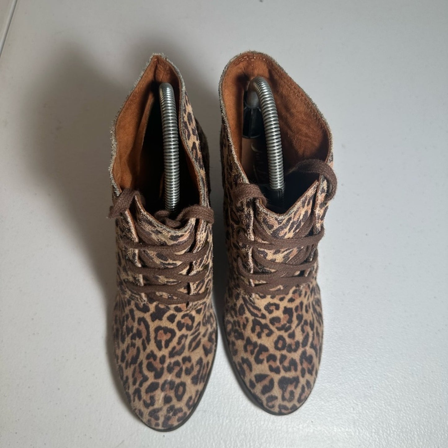 Lucky Brand Leopard Print Wedge Ankle Boots