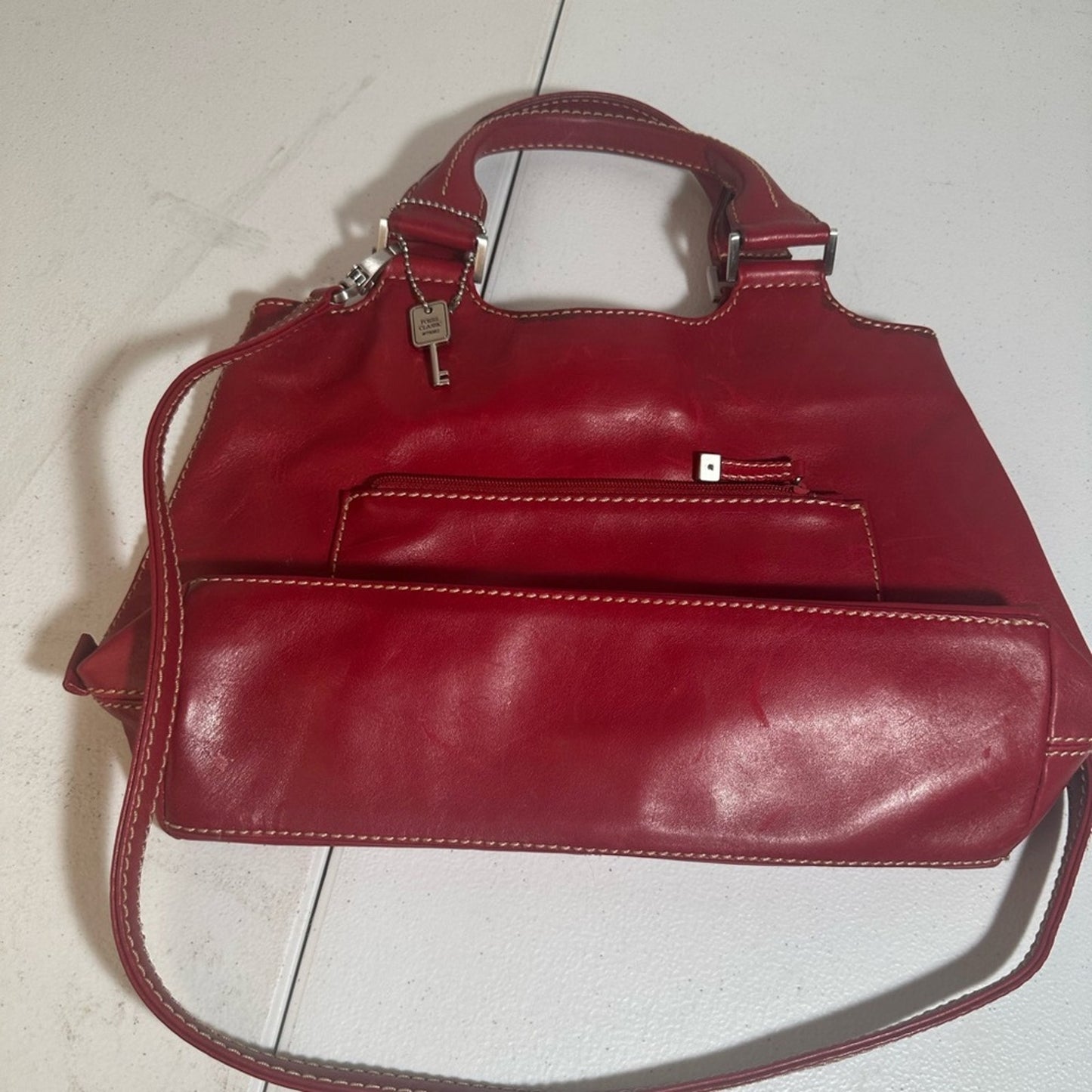 Fossil Elegant Red Leather Handbag