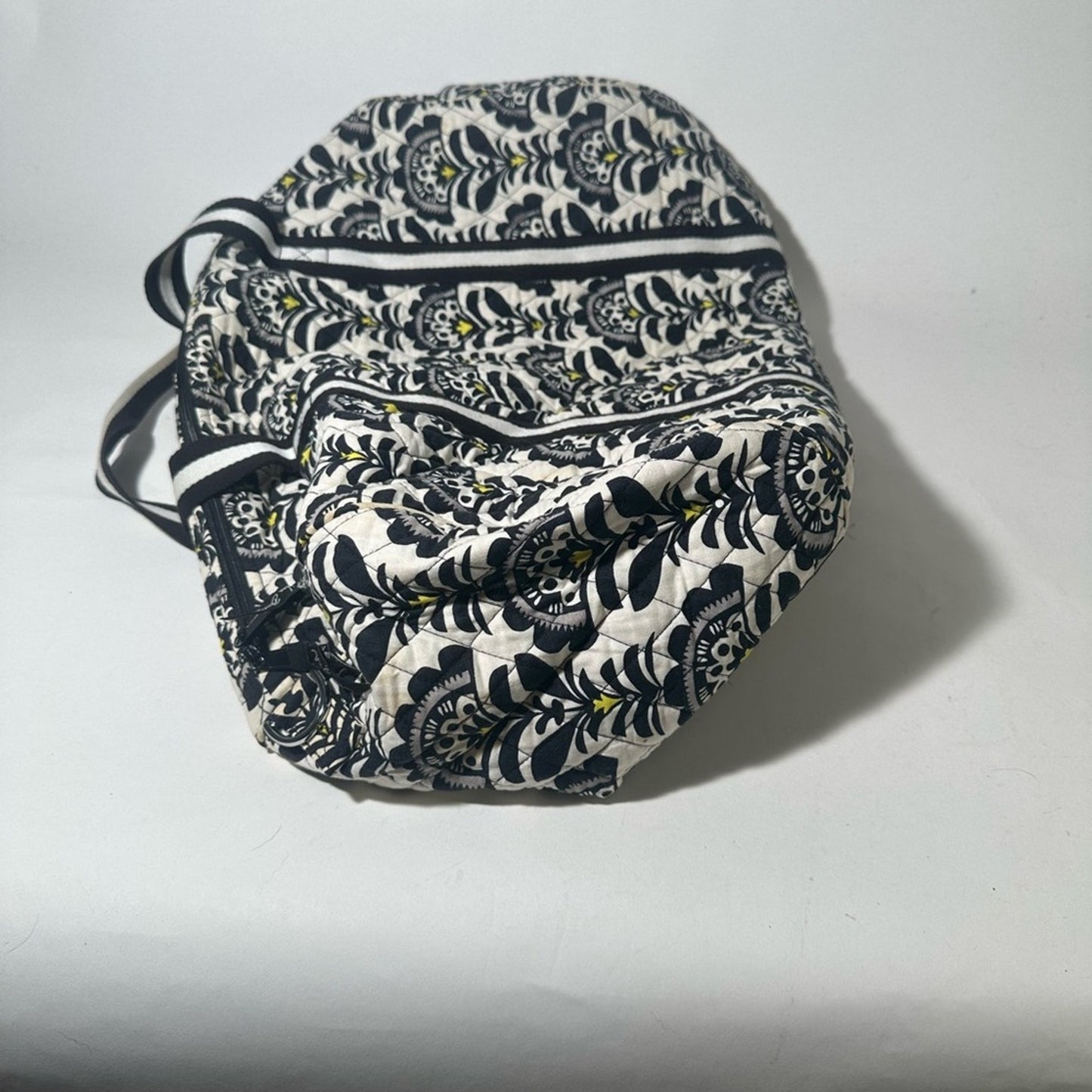 Vera Bradley Elegant Black and White Weekend Bag with Damask Pattern