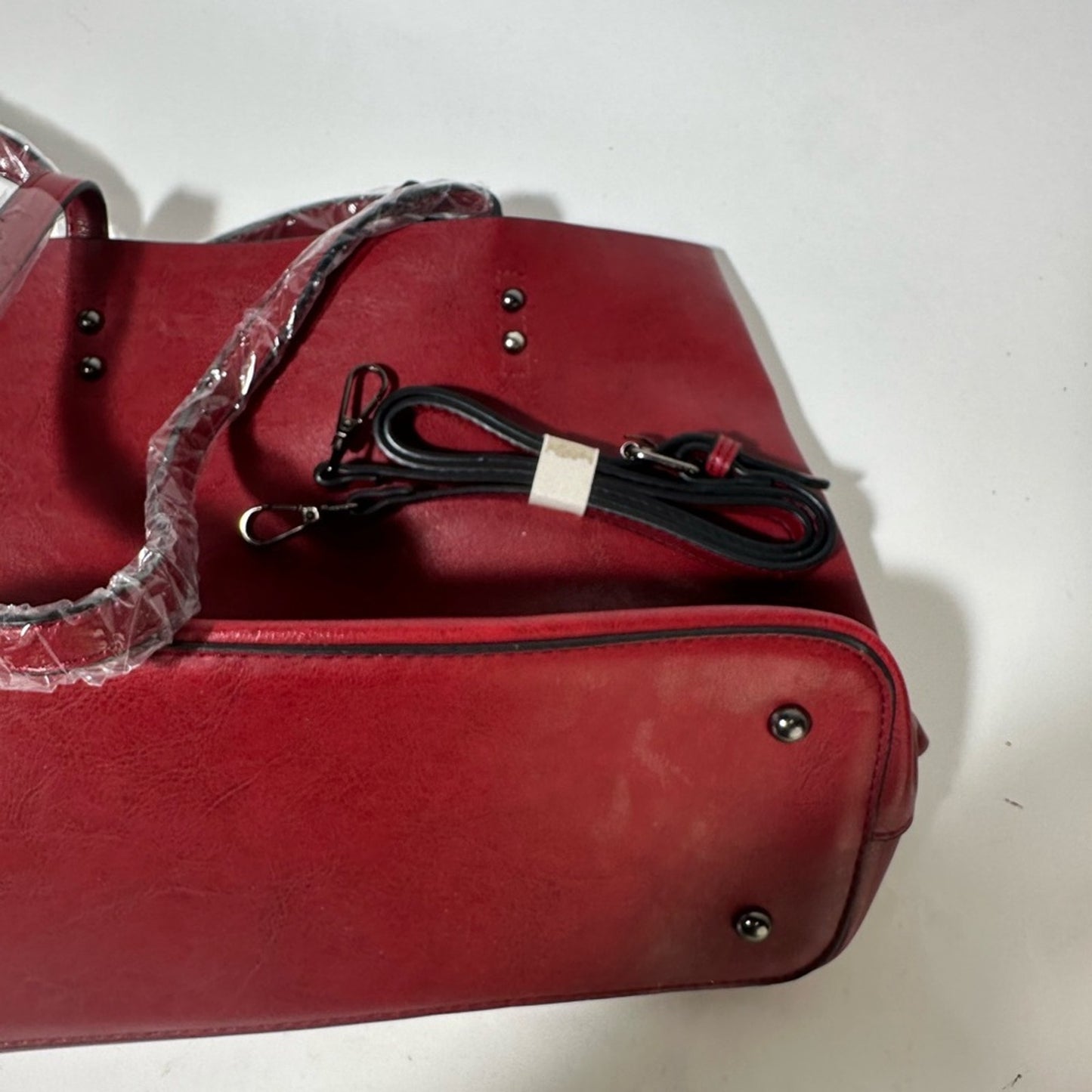 Chic Red Leather Tote