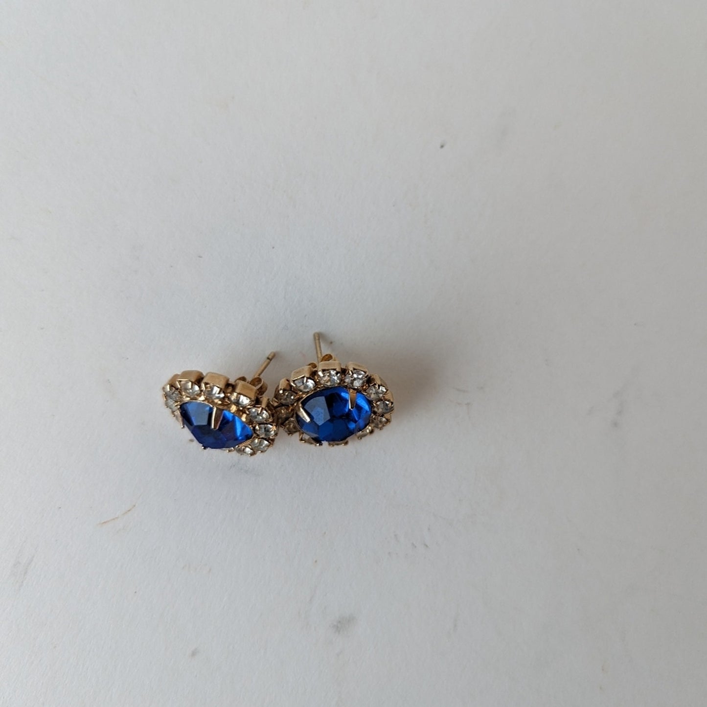 Sapphire Blue Rhinestone Earrings