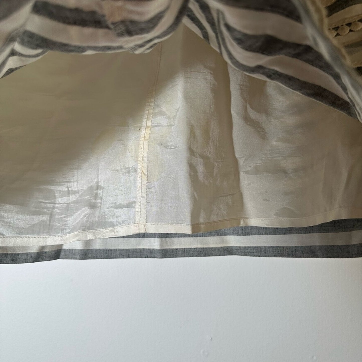 Anthropology Striped Cream and Gray Skirt