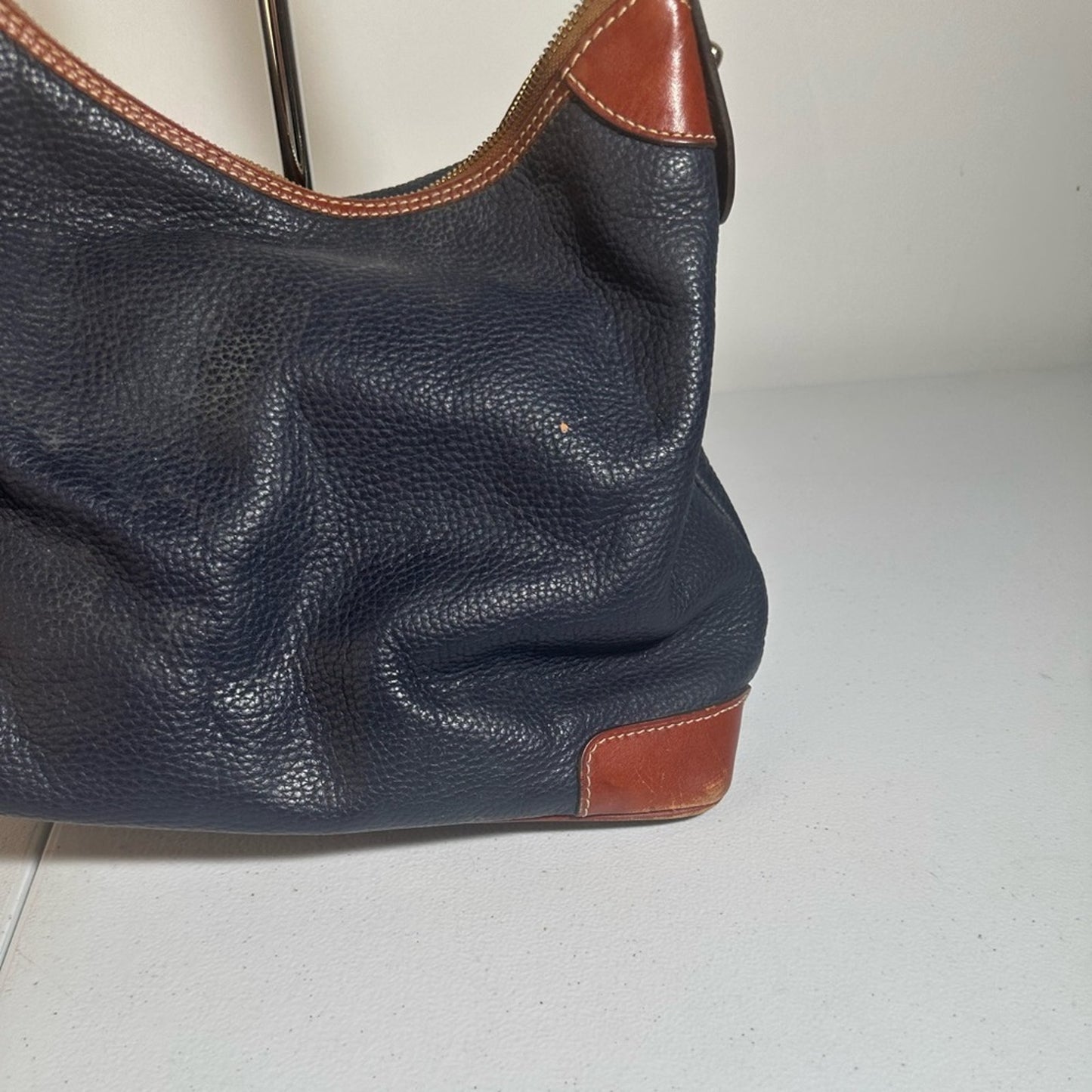 Dooney & Bourke Black and Brown Leather Hobo Bag