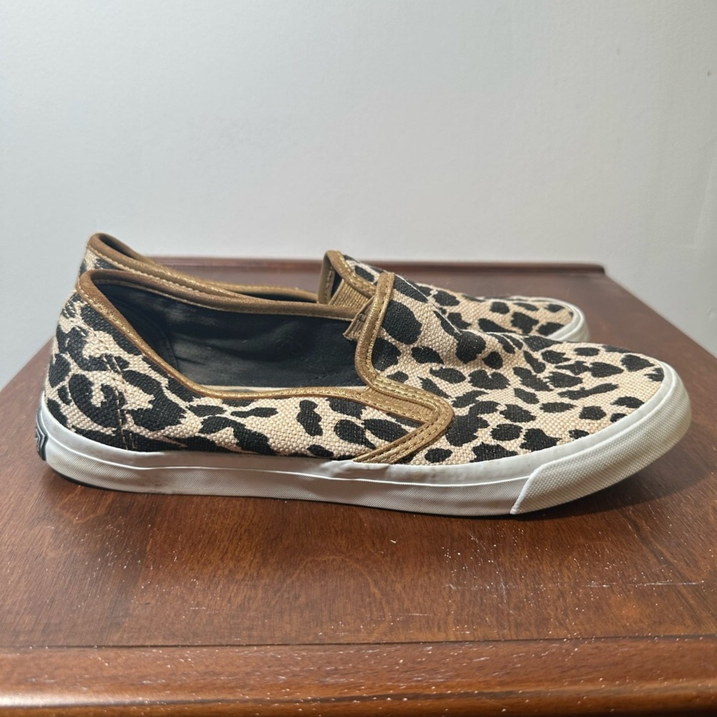 Sperry Leopard Print Slip-On Shoes