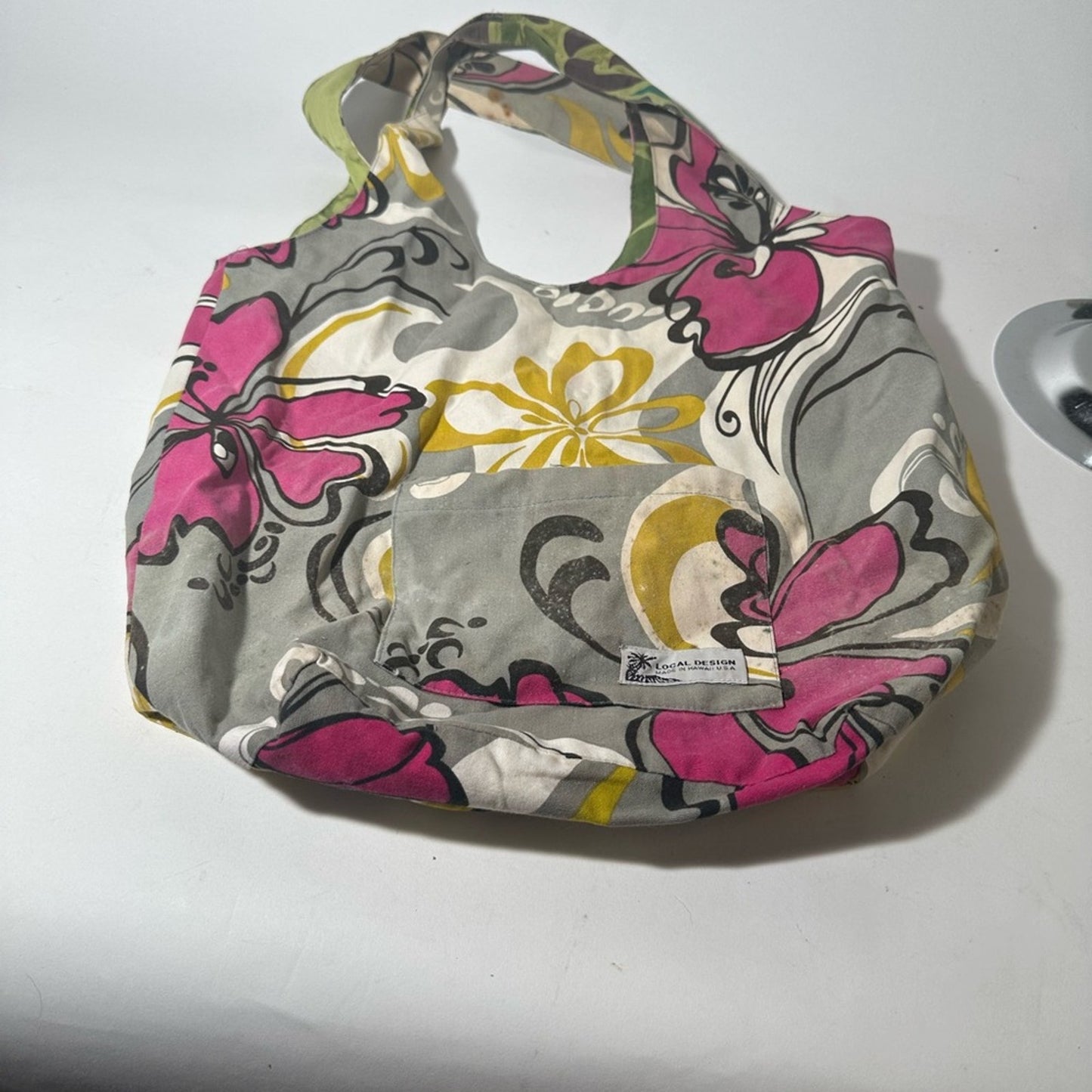 Vibrant Pink and Yellow Floral Tote Bag