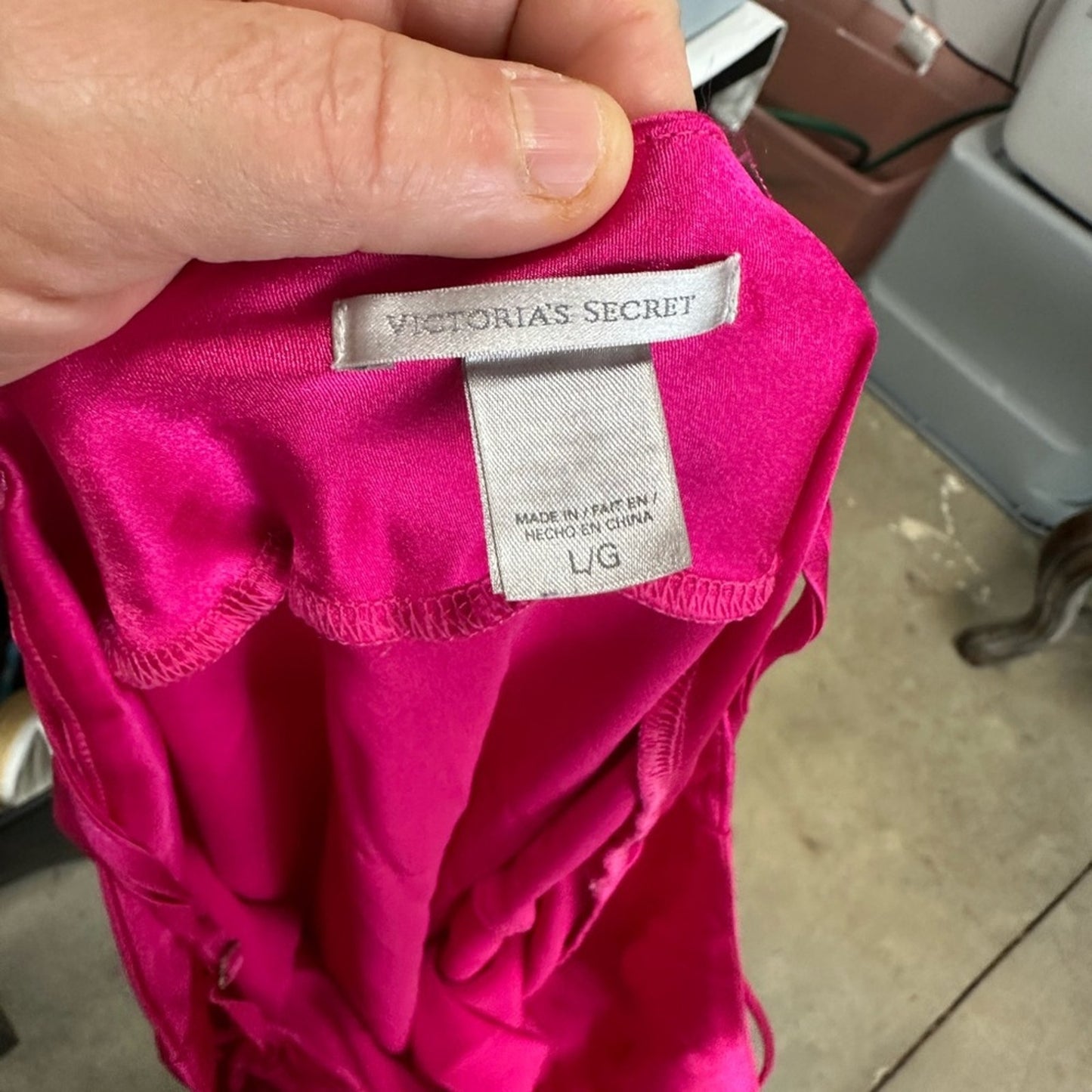 Victorias Secret Chic Fuchsia Satin Chemise