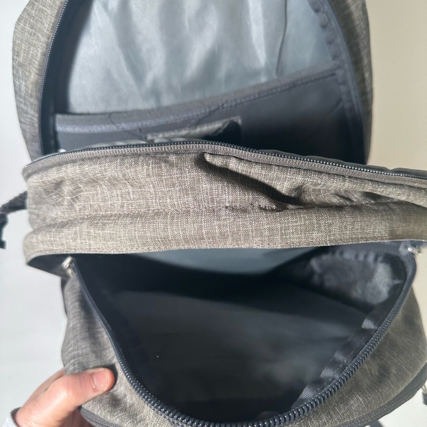 The North Face Black and Gray Backpack with Durable Design