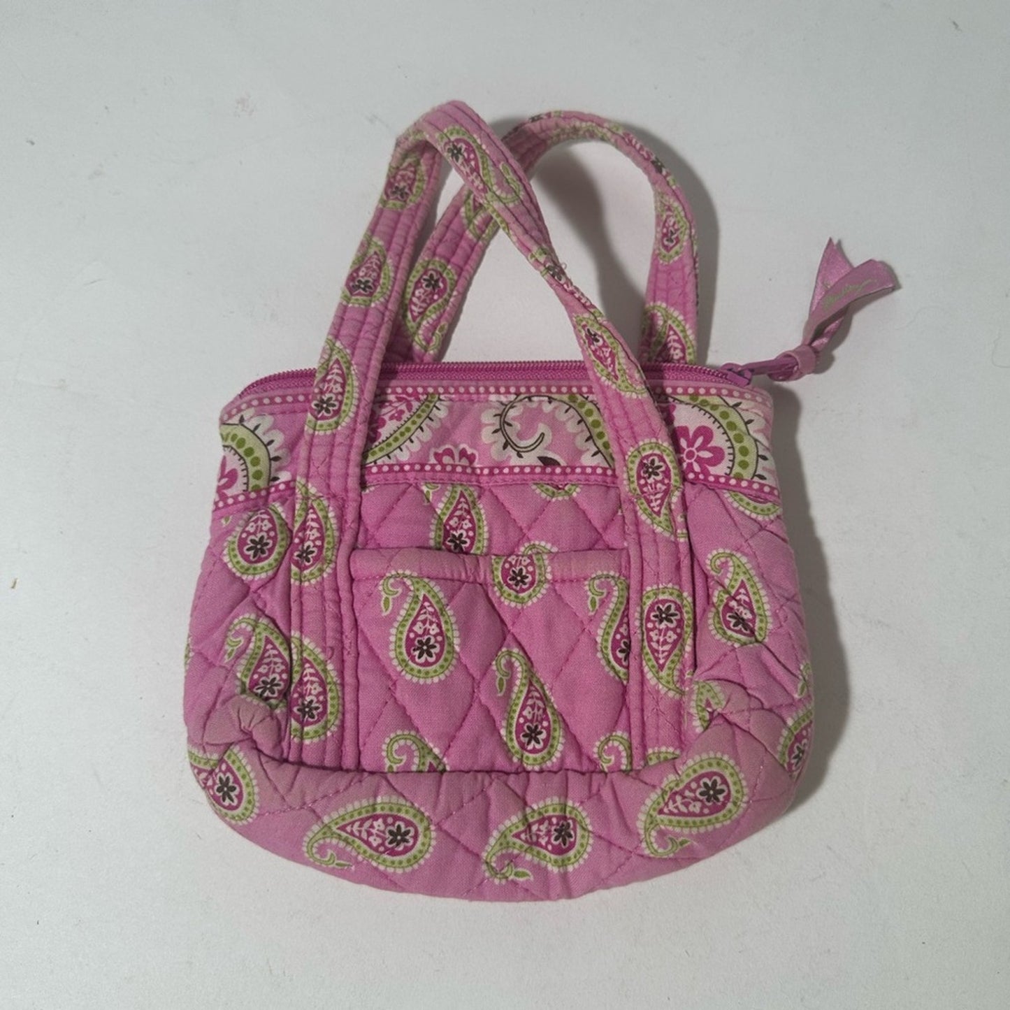 Green and Pink Quilted Mini Bag