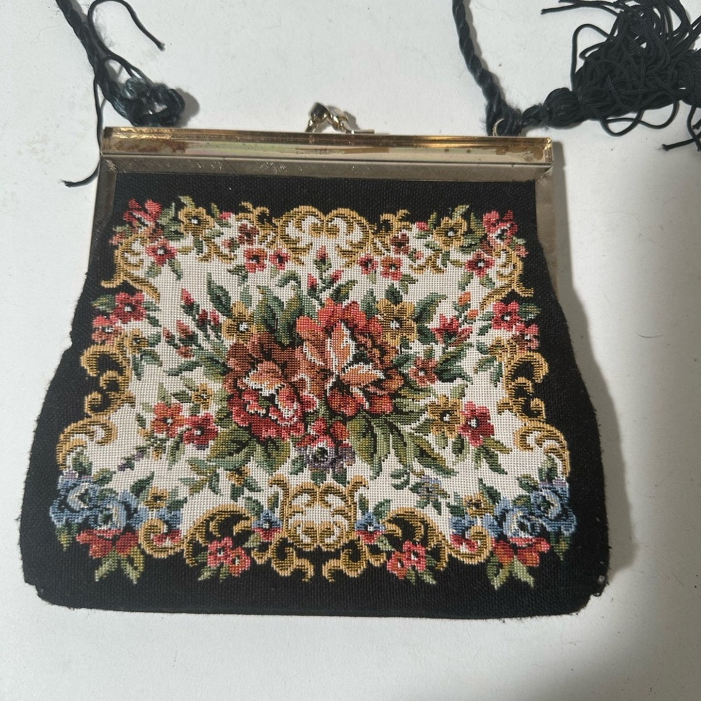 Elegant Black Floral Wristlet Clutch