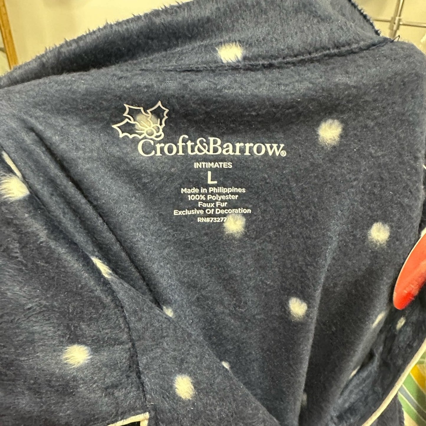 Croft & Barrow Pajama Set in Dark Blue with White Polka Dots