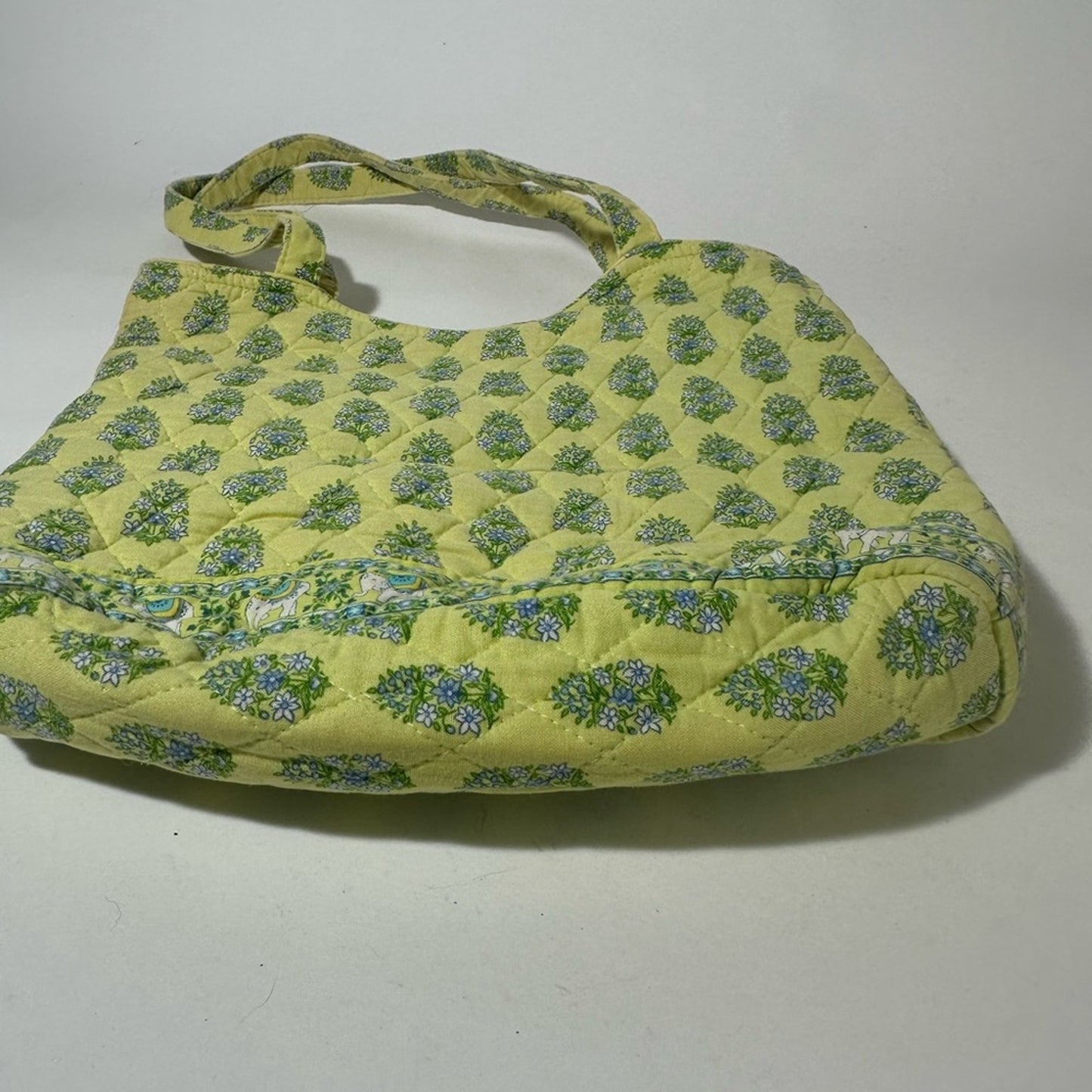 Lime Green Pineapple Patterned Tote Bag with Shoulder Straps