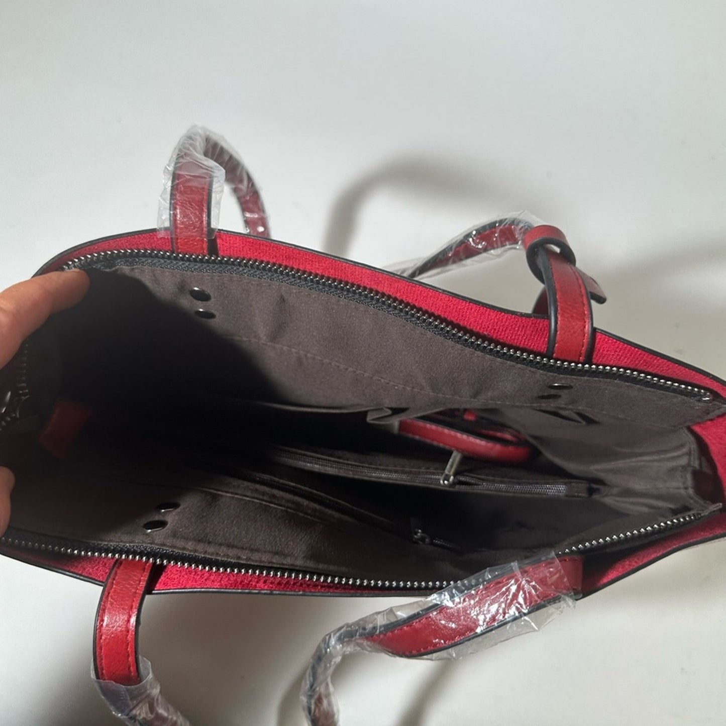 Chic Red Leather Tote