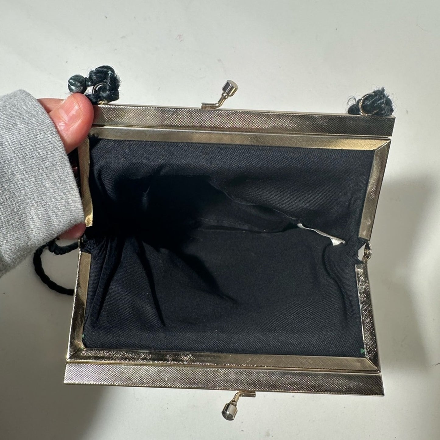 Elegant Black Floral Wristlet Clutch