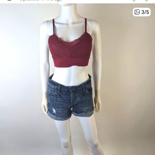 Nautica Elegant Lace Bralette in Rich Burgundy