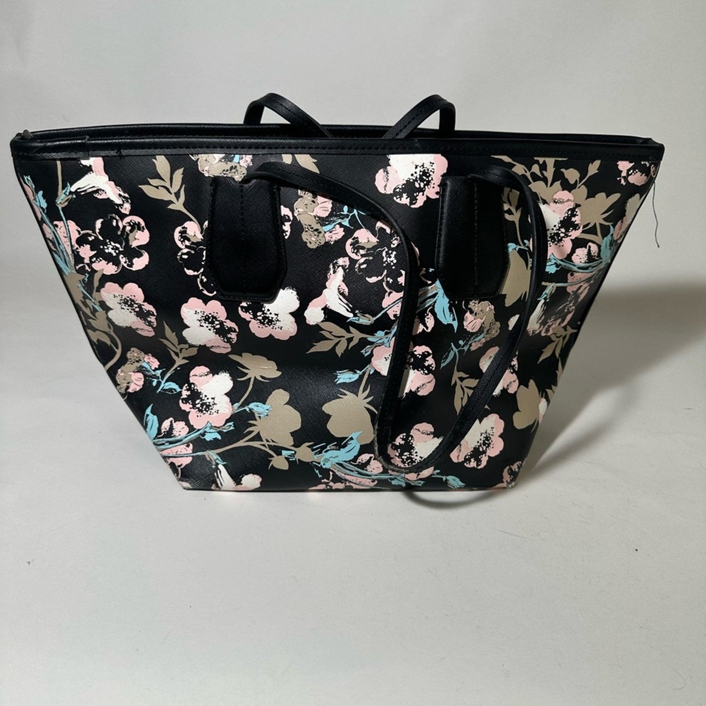 Kenneth Cole Reaction Black and Pink Floral Tote Bag