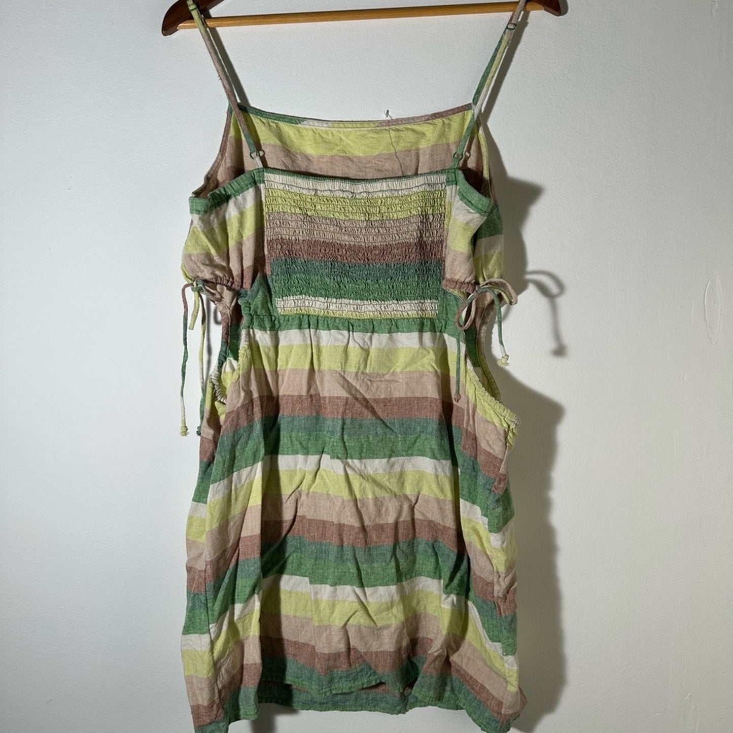 Aerie Green and Pink Dress with Modern Cutout