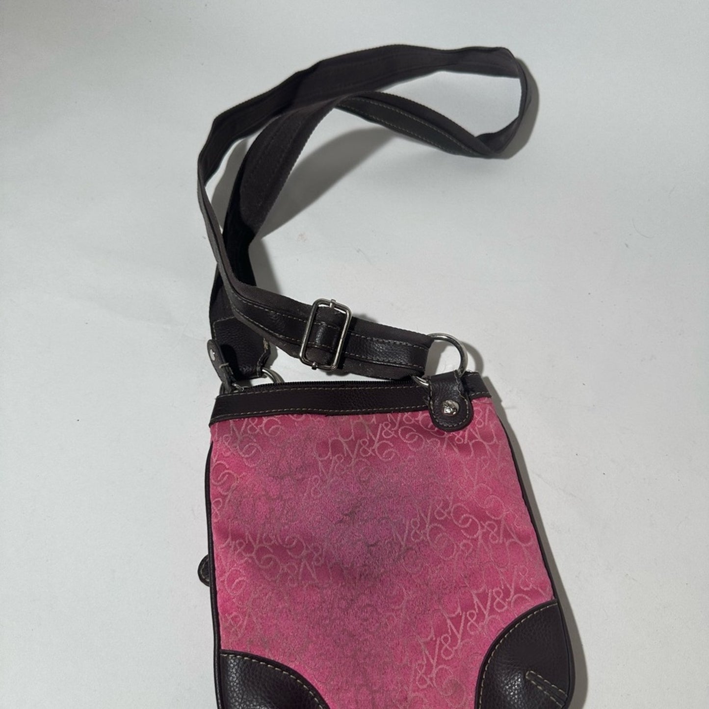 Stylish Pink and Brown Crossbody Bag
