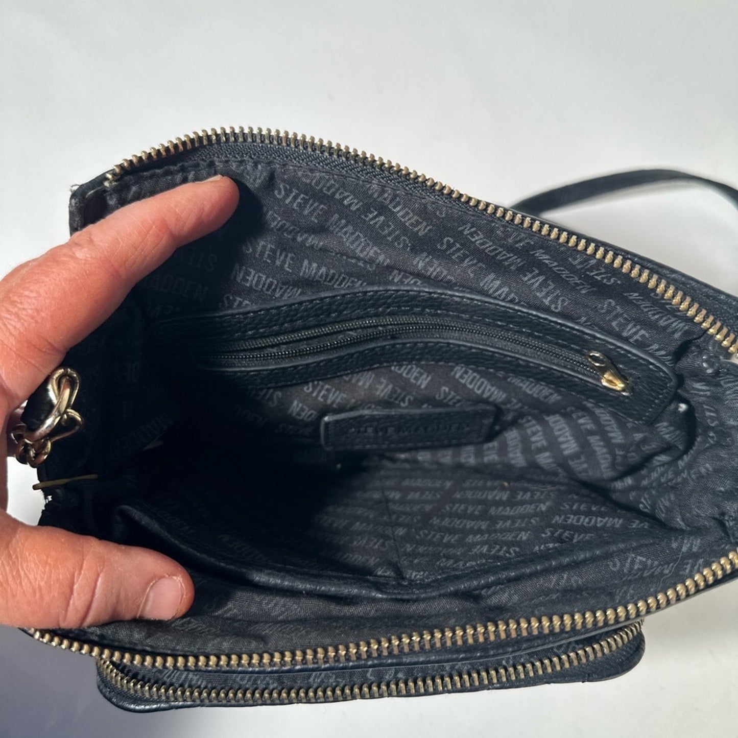 Steve Madden Black Quilted Crossbody with Chain Strap