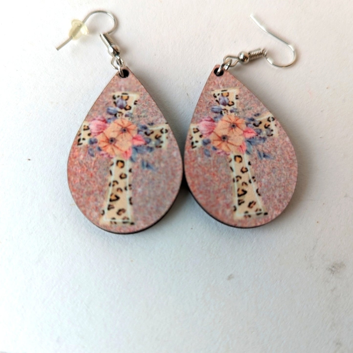 Teardrop Cross Earrings