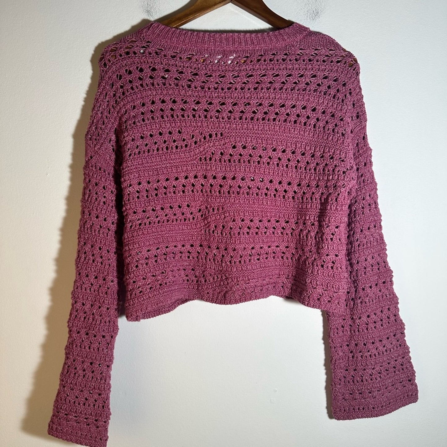 Zara Mauve Crocheted Sweater