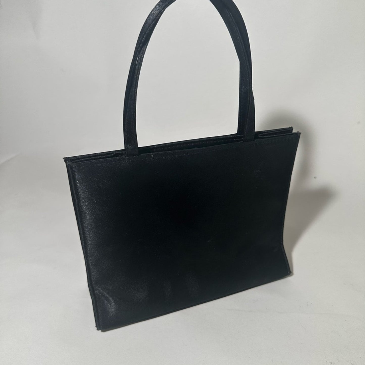 Black Textured Shoulder Bag with Gold Hardware