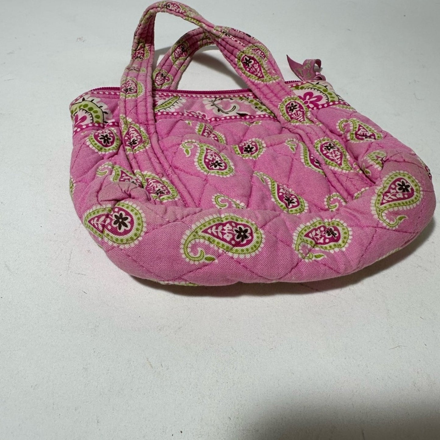 Green and Pink Quilted Mini Bag