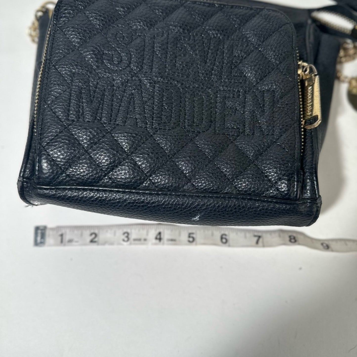 Steve Madden Black Quilted Crossbody with Chain Strap